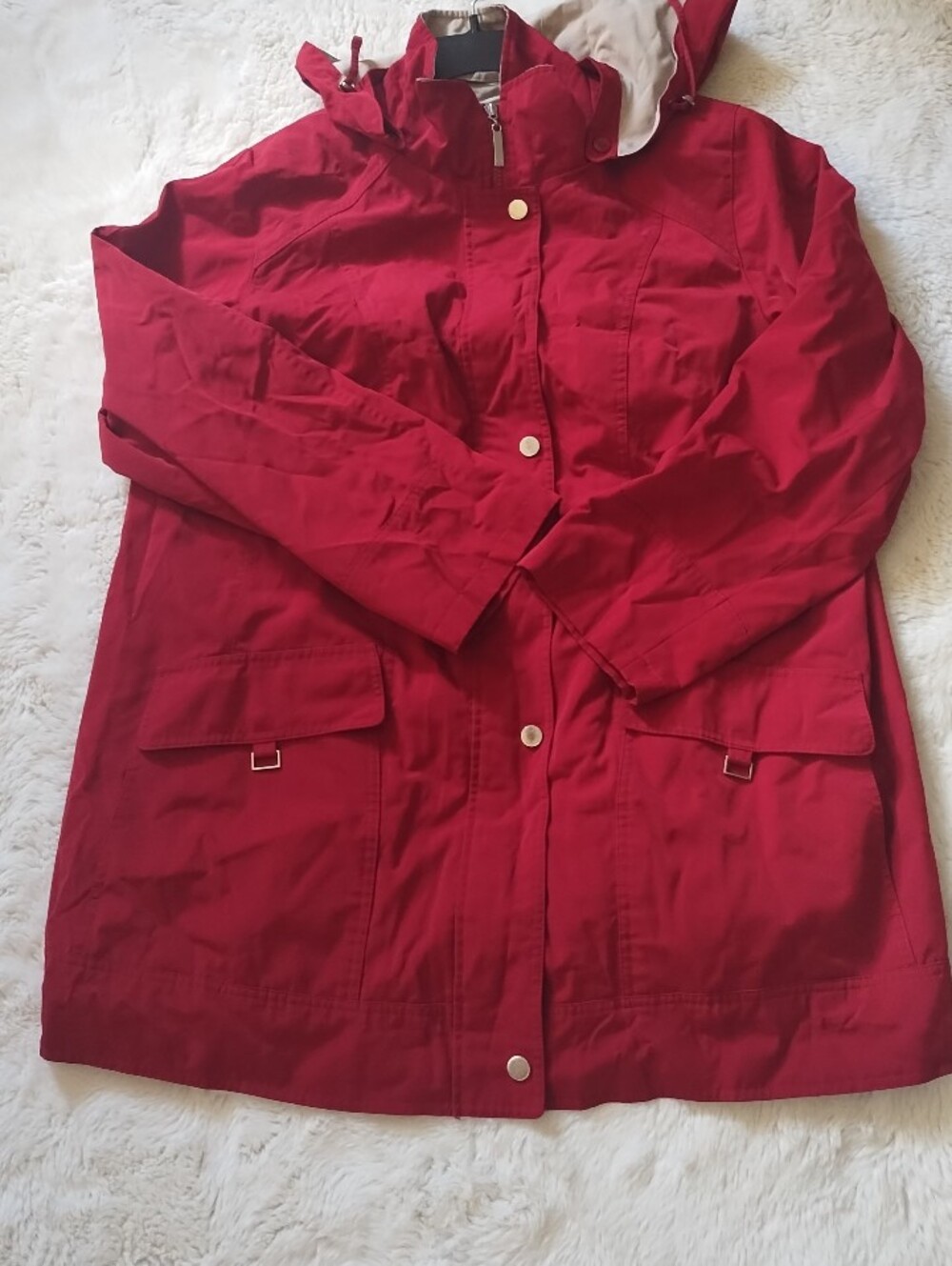Gallery Crimson Hooded Trench Coat
